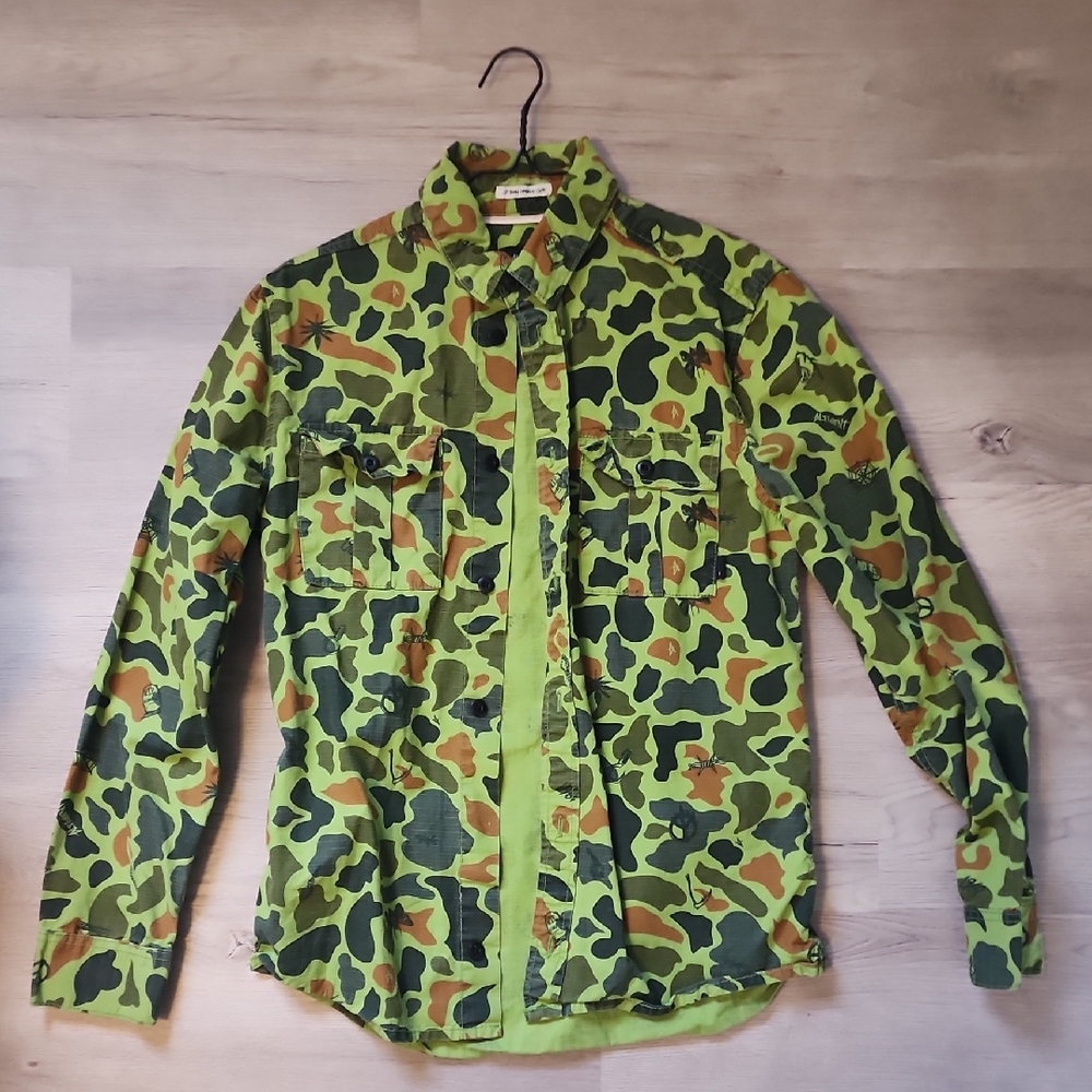 Mens Small Atlamont Camouflage Button-Up Shirt